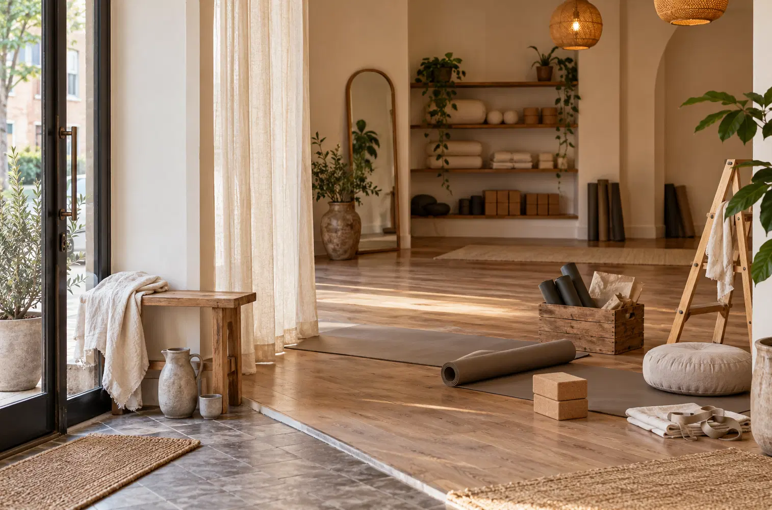 Illustration of wellness businesses and their working space